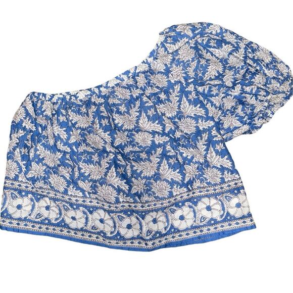 Anthropologie Velvet Graham Spencer Cotton Voile Floral One-Shoulder Top Size XL - Picture 4 of 7